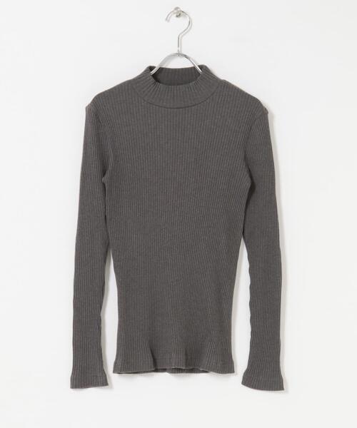 かぐれ（カグレ）の「ヤクコットンハイネックカットソー（Tシャツ/カットソー・レディース・ナチュラル/チャコールグレー・FREE）」の6枚目の写真