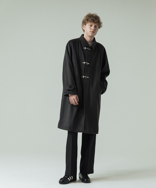 SLICK（スリック）の「【ZOZO限定】 SLICK/スリック Wool Mossa Fireman Balmacaan Coat/ウールモッサ メルトンファイヤーマン バルマカーンコート（ステンカラーコート・メンズ・スミクロ/ブラック・1/2）」の10枚目の写真