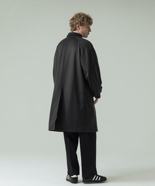 SLICK（スリック）の「【ZOZO限定】 SLICK/スリック Wool Mossa Fireman Balmacaan Coat/ウールモッサ メルトンファイヤーマン バルマカーンコート（ステンカラーコート・メンズ・スミクロ/ブラック・1/2）」の14枚目の写真