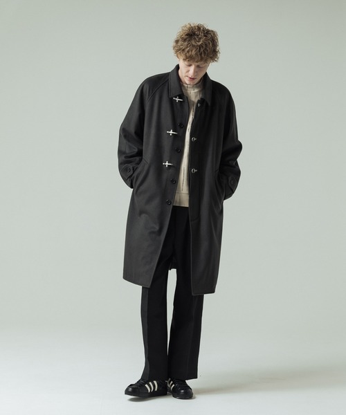 SLICK（スリック）の「【ZOZO限定】 SLICK/スリック Wool Mossa Fireman Balmacaan Coat/ウールモッサ メルトンファイヤーマン バルマカーンコート（ステンカラーコート・メンズ・スミクロ/ブラック・1/2）」の16枚目の写真