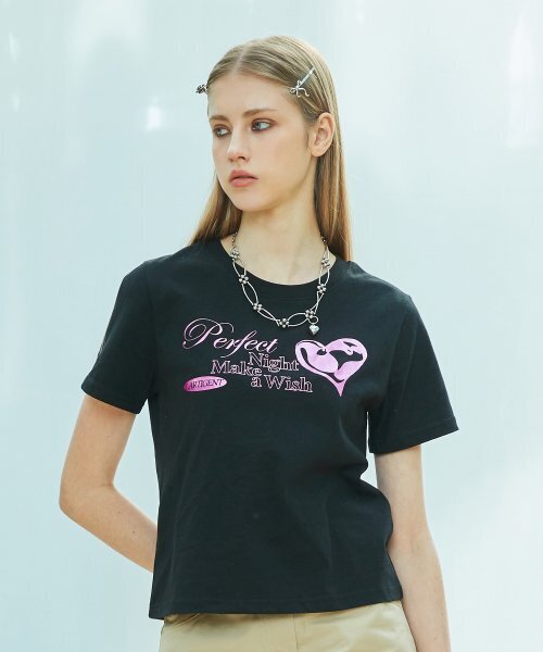 LARTIGENT(ラーティゼン)の「L9 GLOSSY HEART T-SHIRT(BLACK)(Tシャツ/カットソー・レディース・その他・FREE)」の2枚目の写真