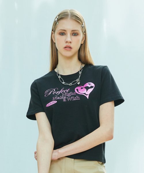 LARTIGENT(ラーティゼン)の「L9 GLOSSY HEART T-SHIRT(BLACK)(Tシャツ/カットソー・レディース・その他・FREE)」の3枚目の写真