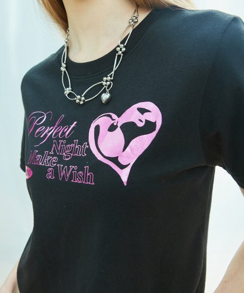 LARTIGENT(ラーティゼン)の「L9 GLOSSY HEART T-SHIRT(BLACK)(Tシャツ/カットソー・レディース・その他・FREE)」の4枚目の写真