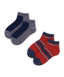 WASK（ワスク）の「バイカラー＆マルチボーダーショートソックス(15~24cm)（ソックス/靴下）」