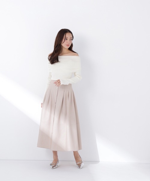 NATURAL BEAUTY BASIC(ナチュラルビューティーベーシック)の「◇フロントボタンフレアスカート(スカート・レディース・グレー/ベージュ/イエロー・MEDIUM/P/S)」の16枚目の写真