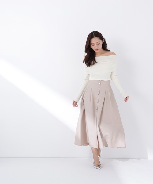 NATURAL BEAUTY BASIC(ナチュラルビューティーベーシック)の「◇フロントボタンフレアスカート(スカート・レディース・グレー/ベージュ/イエロー・MEDIUM/P/S)」の17枚目の写真