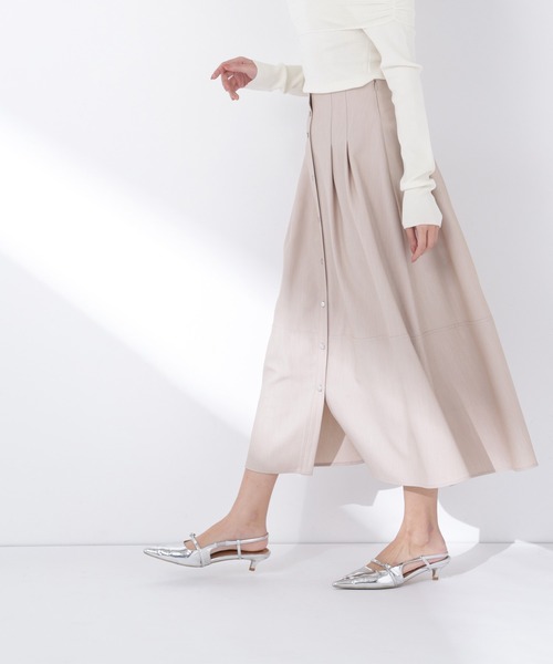 NATURAL BEAUTY BASIC(ナチュラルビューティーベーシック)の「◇フロントボタンフレアスカート(スカート・レディース・グレー/ベージュ/イエロー・MEDIUM/P/S)」の18枚目の写真