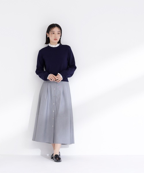 NATURAL BEAUTY BASIC(ナチュラルビューティーベーシック)の「◇フロントボタンフレアスカート(スカート・レディース・グレー/ベージュ/イエロー・MEDIUM/P/S)」の12枚目の写真