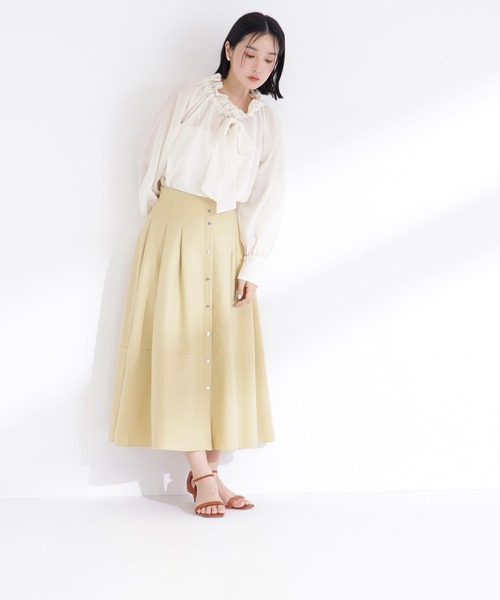 NATURAL BEAUTY BASIC(ナチュラルビューティーベーシック)の「◇フロントボタンフレアスカート(スカート・レディース・グレー/ベージュ/イエロー・MEDIUM/P/S)」の21枚目の写真