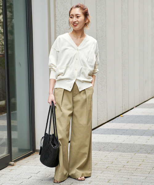 Spick & Span（スピックアンドスパン）の「《追加》コットンハイゲージカーディガン（カーディガン/ボレロ・レディース・ピンク系その他/ホワイト/ネイビー・FREE）」の7枚目の写真