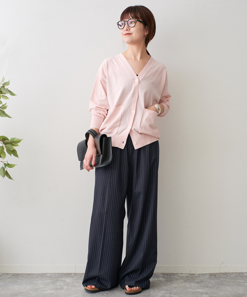 Spick & Span（スピックアンドスパン）の「《追加》コットンハイゲージカーディガン（カーディガン/ボレロ・レディース・ピンク系その他/ホワイト/ネイビー・FREE）」の10枚目の写真