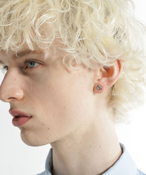 HARE（ハレ）の「【MADE IN JAPAN】GRACE ROSEピアス(HARE)（ピアス（片耳用）・メンズ・ブラック/シルバー・FREE）」の4枚目の写真