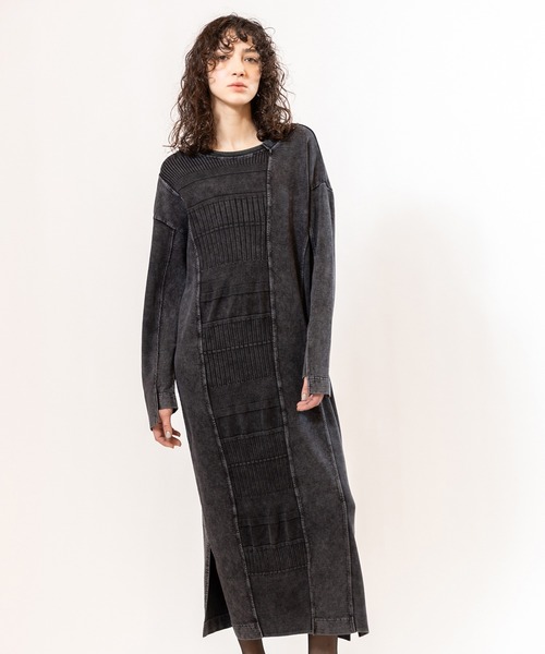 OSMOSIS(オズモーシス)の「2WAY切替RIBニットワンピース(ワンピース・レディース・ブラック/ライトベージュ/グレー・ONE SIZE)」の2枚目の写真