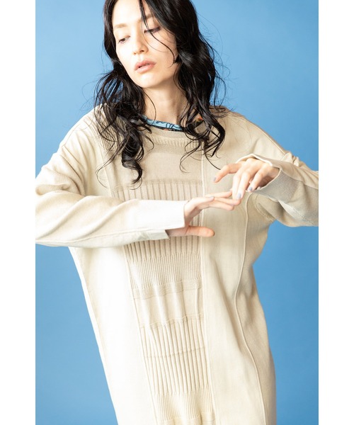 OSMOSIS(オズモーシス)の「2WAY切替RIBニットワンピース(ワンピース・レディース・ブラック/ライトベージュ/グレー・ONE SIZE)」の6枚目の写真