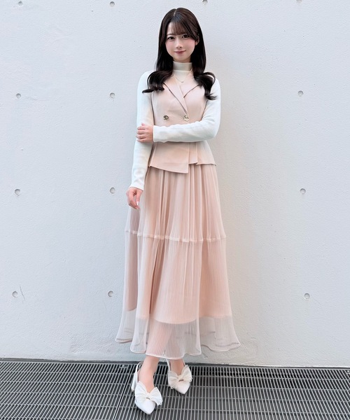 NOMAE（ノーマエ）の「テーラードジレドッキングワンピース（ワンピース・レディース・ベージュ/ピンク/グレー・FREE）」の7枚目の写真