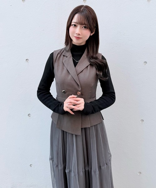 NOMAE（ノーマエ）の「テーラードジレドッキングワンピース（ワンピース・レディース・ベージュ/ピンク/グレー・FREE）」の8枚目の写真