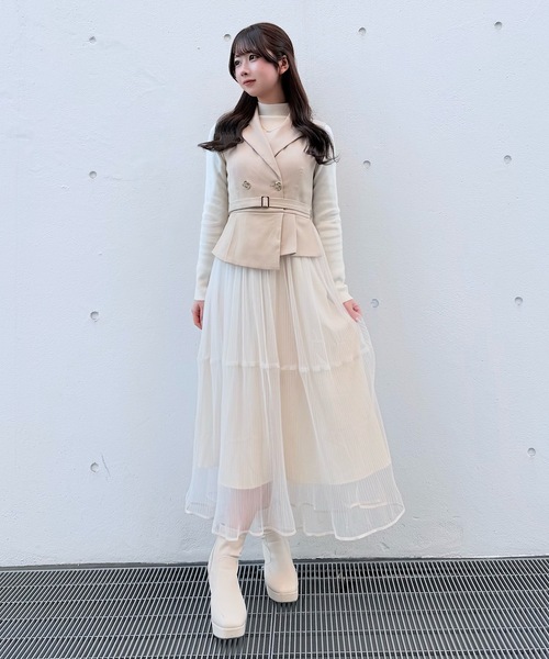 NOMAE（ノーマエ）の「テーラードジレドッキングワンピース（ワンピース・レディース・ベージュ/ピンク/グレー・FREE）」の16枚目の写真