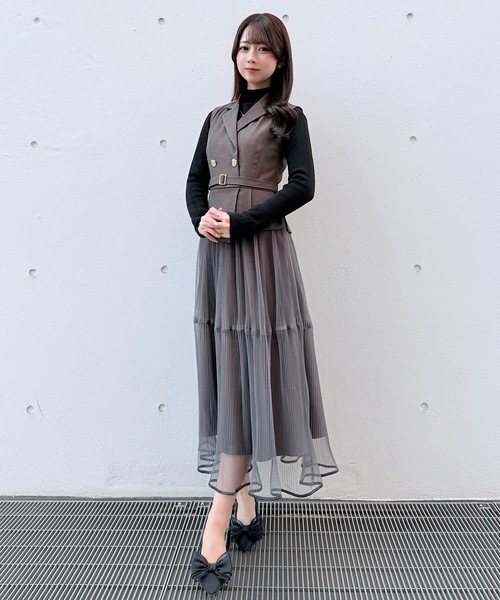 NOMAE（ノーマエ）の「テーラードジレドッキングワンピース（ワンピース・レディース・ベージュ/ピンク/グレー・FREE）」の10枚目の写真