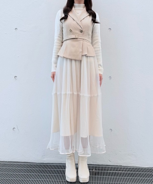 NOMAE（ノーマエ）の「テーラードジレドッキングワンピース（ワンピース・レディース・ベージュ/ピンク/グレー・FREE）」の17枚目の写真