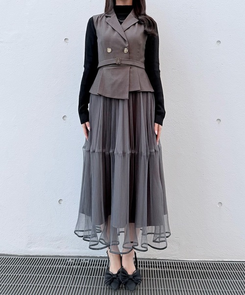 NOMAE（ノーマエ）の「テーラードジレドッキングワンピース（ワンピース・レディース・ベージュ/ピンク/グレー・FREE）」の12枚目の写真