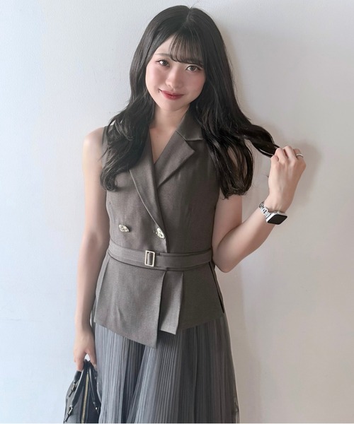 NOMAE（ノーマエ）の「テーラードジレドッキングワンピース