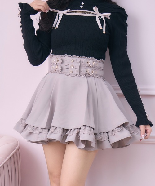 ROJITA（ロジータ）の「2段フレアスカート（スカート・レディース・ピンク/マルチ/ブラック・FREE）」の3枚目の写真