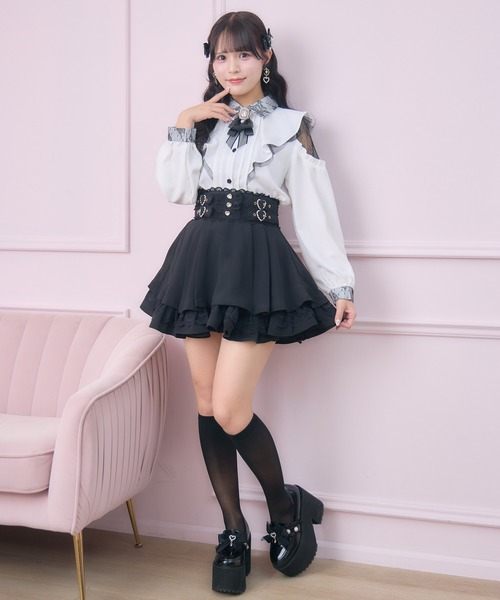 ROJITA（ロジータ）の「2段フレアスカート（スカート・レディース・ピンク/マルチ/ブラック・FREE）」の15枚目の写真