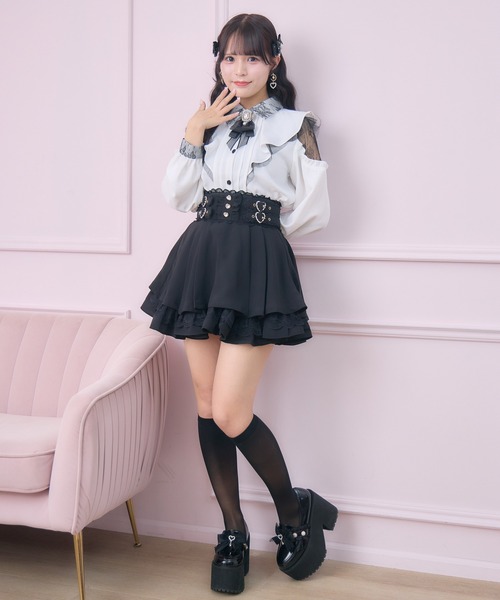 ROJITA（ロジータ）の「2段フレアスカート（スカート・レディース・ピンク/マルチ/ブラック・FREE）」の14枚目の写真