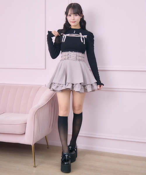 ROJITA（ロジータ）の「2段フレアスカート（スカート・レディース・ピンク/マルチ/ブラック・FREE）」の10枚目の写真