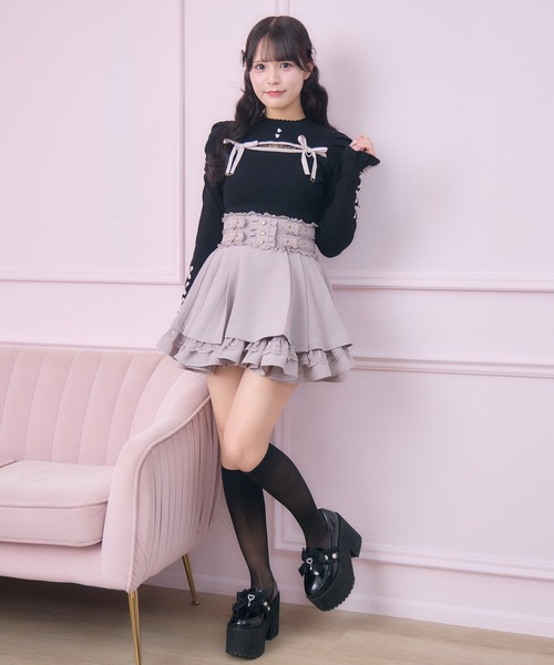 ROJITA（ロジータ）の「2段フレアスカート（スカート・レディース・ピンク/マルチ/ブラック・FREE）」の12枚目の写真