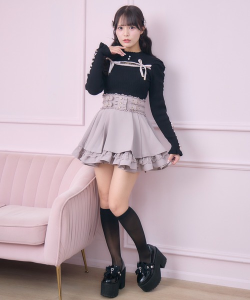 ROJITA（ロジータ）の「2段フレアスカート（スカート・レディース・ピンク/マルチ/ブラック・FREE）」の13枚目の写真