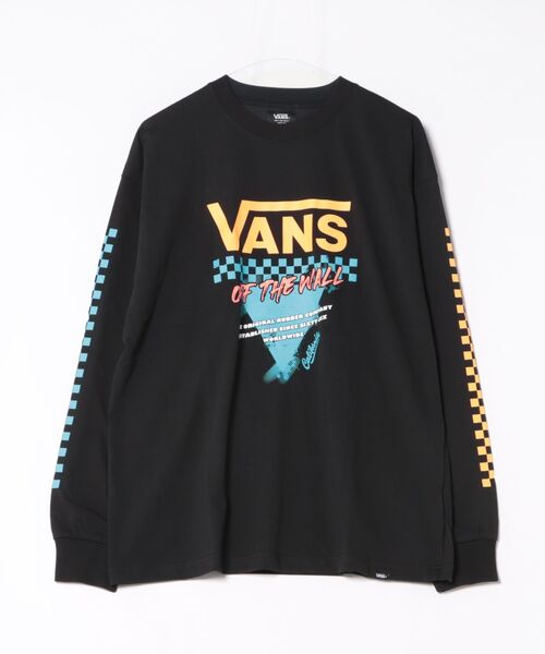 VANS(バンズ)の「VANSアパレル(WJ) ヴァンズ M Neon Checker Racing L TEE ロングスリーブ 126R1022300 ABC-MART限定 BLACK(Tシャツ/カットソー・メンズ・ブラック・LARGE/MEDIUM/X-LARGE)」の1枚目の写真