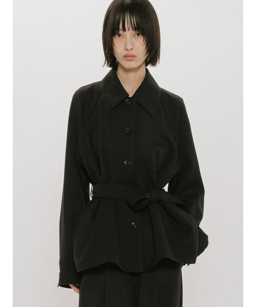 MIDIUMISOLID(ミディウミソリッド)の「MIDIUMISOLID for Ladies ステンカラーシャツジャケット(シャツ/ブラウス・レディース・ネイビー/ブラック/ブラウン・FREE)」の2枚目の写真