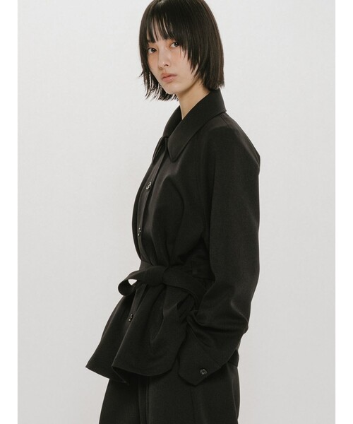 MIDIUMISOLID(ミディウミソリッド)の「MIDIUMISOLID for Ladies ステンカラーシャツジャケット(シャツ/ブラウス・レディース・ネイビー/ブラック/ブラウン・FREE)」の9枚目の写真