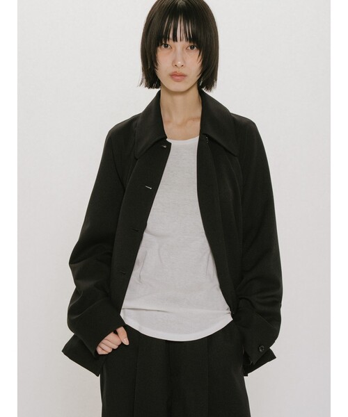 MIDIUMISOLID(ミディウミソリッド)の「MIDIUMISOLID for Ladies ステンカラーシャツジャケット(シャツ/ブラウス・レディース・ネイビー/ブラック/ブラウン・FREE)」の11枚目の写真