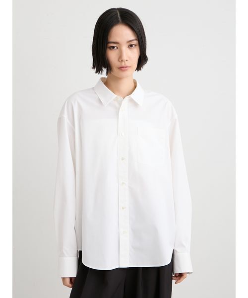 MIESROHE(ミースロエ)の「【洗える】ベーシック2WAYシャツ(シャツ/ブラウス・レディース・チェック/ホワイト/ミント・F)」の2枚目の写真
