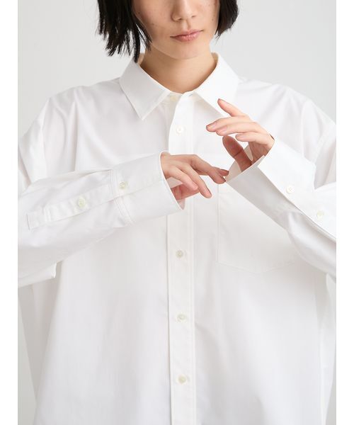 MIESROHE(ミースロエ)の「【洗える】ベーシック2WAYシャツ(シャツ/ブラウス・レディース・チェック/ホワイト/ミント・F)」の7枚目の写真