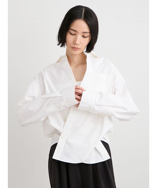 MIESROHE(ミースロエ)の「【洗える】ベーシック2WAYシャツ(シャツ/ブラウス・レディース・チェック/ホワイト/ミント・F)」の19枚目の写真
