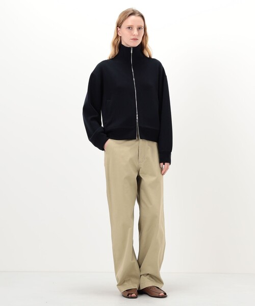 GALERIE VIE（ギャルリー ヴィー）の「コットンスピニングウール トラックジャケット（ブルゾン・レディース・カーキ/ネイビー・FREE）」の3枚目の写真