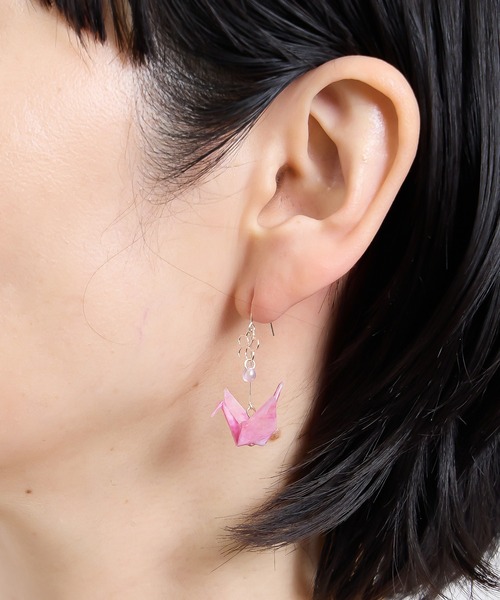 gargle(ガーグル)の「gargle ガーグル:SAKURAシリーズ サクラつる 桜 さくら 折鶴 折り紙 ピアス(ピアス(両耳用)・レディース・ピンク・FREE)」の5枚目の写真
