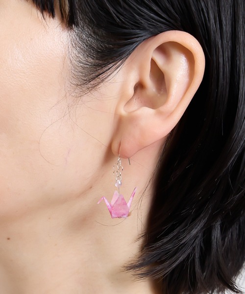 gargle(ガーグル)の「gargle ガーグル:SAKURAシリーズ サクラつる 桜 さくら 折鶴 折り紙 ピアス(ピアス(両耳用)・レディース・ピンク・FREE)」の6枚目の写真
