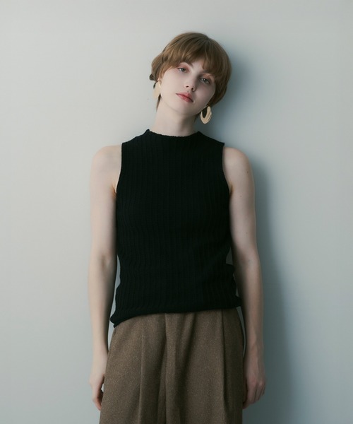 SERENO(セレーノ)の「ジップデザイン ニットトップス(ニット/セーター・レディース・ブラック/トップグレー・S)」の3枚目の写真