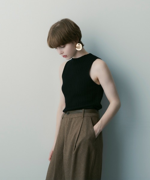 SERENO(セレーノ)の「ジップデザイン ニットトップス(ニット/セーター・レディース・ブラック/トップグレー・S)」の4枚目の写真