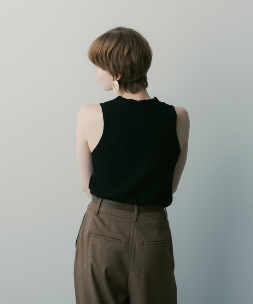 SERENO(セレーノ)の「ジップデザイン ニットトップス(ニット/セーター・レディース・ブラック/トップグレー・S)」の5枚目の写真