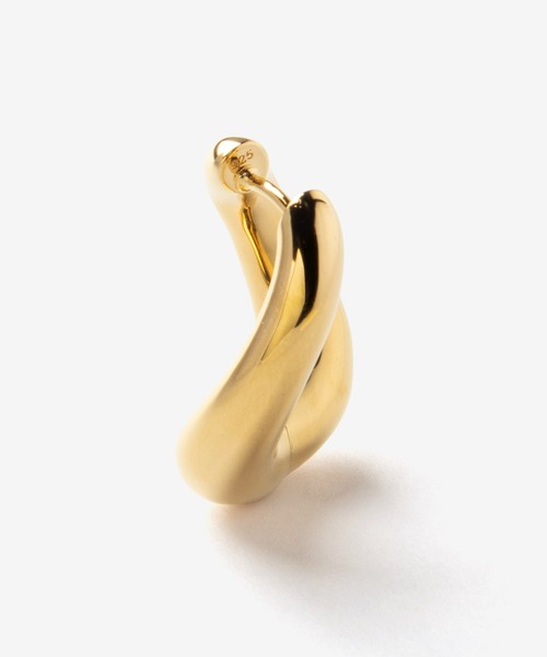 TOM WOOD(トムウッド)の「TOM WOOD Twist Hoops Gold トムウッド ツイスト フープ ピアス(ピアス(両耳用)・レディース・ゴールド・FREE)」の3枚目の写真