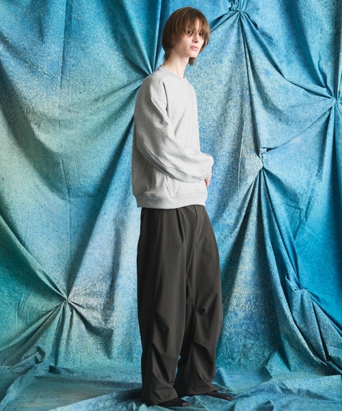 MAISON SPECIAL（メゾンスペシャル）の「《UNISEX》【PERTEX】One-tuck Prime-Wide Relaxing Pants/【パーテックス】ワンタックプライムワイドリラックスパンツ【MAISON SPECIAL/メゾンスペシャル】■セットアップ対応■（スラックス・メンズ・ブラック/グレー/チャコールグレー・0/1/2）」の7枚目の写真