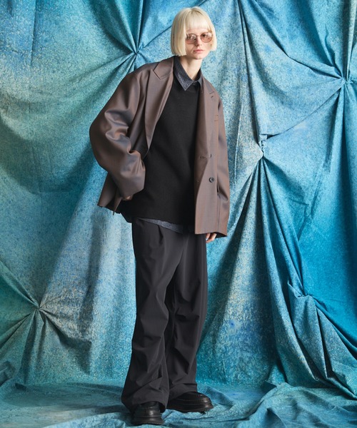 MAISON SPECIAL（メゾンスペシャル）の「《UNISEX》【PERTEX】One-tuck Prime-Wide Relaxing Pants/【パーテックス】ワンタックプライムワイドリラックスパンツ【MAISON SPECIAL/メゾンスペシャル】■セットアップ対応■（スラックス・メンズ・ブラック/グレー/チャコールグレー・0/1/2）」の6枚目の写真