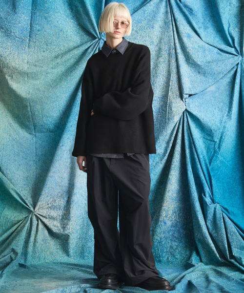 MAISON SPECIAL（メゾンスペシャル）の「《UNISEX》【PERTEX】One-tuck Prime-Wide Relaxing Pants/【パーテックス】ワンタックプライムワイドリラックスパンツ【MAISON SPECIAL/メゾンスペシャル】■セットアップ対応■（スラックス・メンズ・ブラック/グレー/チャコールグレー・0/1/2）」の5枚目の写真