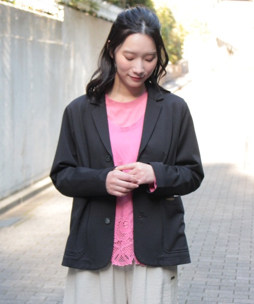 SUPER HAKKA(スーパーハッカ)の「レーヨンポリエステルローンカットワーク刺繍+天竺カットソー(Tシャツ/カットソー・レディース・ピンク/オフホワイト/ブラック・FREE)」の9枚目の写真