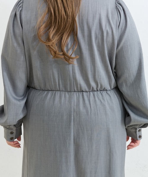 Louiosy(ルオシー)の「【Louiosy】【大きいサイズ】ベルト付きジャケット風ワンピース(ワンピース・レディース・グレー/ベージュ・4L/3L/X-LARGE)」の18枚目の写真